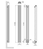 Grzejnik Dekoracyjny Beams Mono 1800x150 Jet Black Kermi
