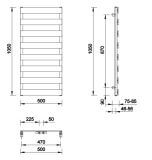 Grzejnik Otus 1050X500 Czarny Mat 370W Zasilanie Dolne Emporia