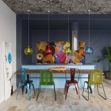 mini: Sollux Lampa wisząca BALL żółta French Sky E27 (2)