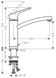 Jednouchwytowa Bateria Kuchenna Do Instalacji Przed Oknem Logis Chrom 71833000 Hansgrohe