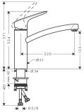 Jednouchwytowa Bateria Kuchenna Logis Chrom 71832000 Hansgrohe