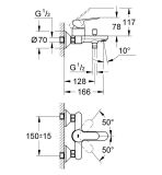 Jednouchwytowa Bateria Wannowa BauEdge Chrom 23334000 Grohe