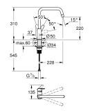 Jednouchwytowa Bateria Zlewozmywakowa Start Matte Black 304702430 DN 15 Grohe