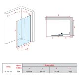 Kabina Prysznicowa Przesuwna Walk-In Prawa Cortina 2.0 100cm Black Atrium