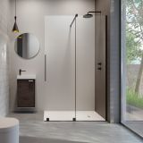 Kabina Prysznicowa Walk-In 80 Prawy Furo Czarny 10106438-54-01R+10110394-01-01 Radaway