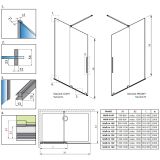 Kabina Prysznicowa Walk-In 140 Prawy Furo Gunmetal 10106738-92-01R+10110694-01-01 Radaway
