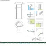 Kabina Asymetryczna Nes PTJ Czarna 100x80 Prawa 10052000-54-01R+10052200-54-01 Radaway