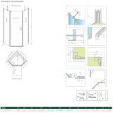 Kabina Asymetryczna Nes PTJ Czarna 80x90 Lewa 10052000-54-01L+10052600-54-01  Radaway