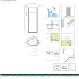 Kabina Asymetryczna Nes PTJ Czarna 80x90 Prawa 10052000-54-01R+10052600-54-01 Radaway