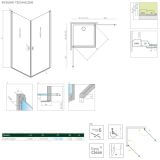 Kabina Nes KDD I Czarna 80 Część Prawa Frame 10021080-54-56R Radaway