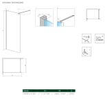 Kabina Nes Walk-In II 80 Czarna Frame 10013080-54-56 Radaway