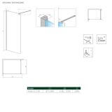 Kabina Nes Walk-In II 90 Czarna Frame 10013090-54-56 Radaway