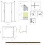 Kabina Premium Plus Szkło Fabric C 90x90 30453-01-06N Radaway