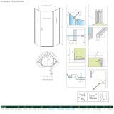 Kabina Symetryczna Nes PTJ Czarne 100x100 Prawa 10052000-54-01R+10052100-54-01 Radaway