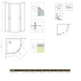 Kabina Symetryczna Premium Plus Szkło Grafitowe 1900 A 100x100 30423-01-05N Radaway