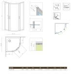 Kabina Symetryczna Premium Plus Szkło Grafitowe 1900 A 80x80 30413-01-05N  Radaway