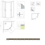 Kabina Symetryczna Premium Plus Szkło Grafitowe 1900 A 90x90 30403-01-05N Radaway