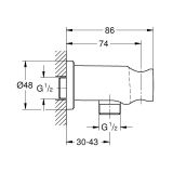 Kolanko Przyłączeniowe Z Uchwytem Prysznicowym Rainshower Chrom 26658000 Grohe