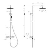 Kolumna Natryskowa Termostatyczna 2-Funkcyjna Z Zestawem Natryskowym I Deszczownicą 250 mm Fly Gun Metal 0401202BN Emporia