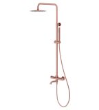 Kolumna Natryskowa Termostatyczna 3-Funkcyjna Z Zestawem Natryskowym Deszczownicą 250 mm I Wylewką Wannową Fly Miedź Szczotkowana 030130BRG Emporia