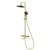 Kolumna Natryskowa Z Baterią Prysznicowo Wannową Trzyfunkcyjną Aurevo Złoty Szczotkowany ADAU6312H1 Avapax