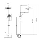 Kolumna Prysznicowa Dwufunkcyjna Z Deszczownicą Ultimate Czarny ADUL6213C1 Avapax