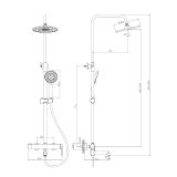 Kolumna Prysznicowa Trzyfunkcyjna Z Deszczownicą Lunepo Czarny ADLU6313H1 Avapax