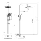 Kolumna Prysznicowa Trzyfunkcyjna Z Deszczownicą Ultimate Chrom ADUL6311H1 Avapax