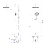 Kolumna Prysznicowa Z Baterią Prysznicowo Wannową Trzyfunkcyjną Mistella Chrom ADMI631111 Avapax