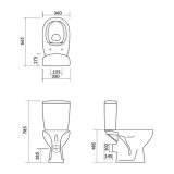 mini: Kompakt WC Z Deską Wolnoopadającą Arteco Biały K667-069 Cersanit (4)