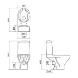 mini: Kompakt WC Z Deską Wolnoopadającą Moduo Biały K116-024 Cersanit (2)