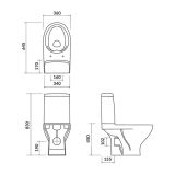 mini: Kompakt WC Z Deską Wolnoopadającą Moduo Biały K116-029 Cersanit (2)