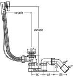 Komplet Odpływowo-Przelewowy Wannowy Simplex Chrom 495121 Viega