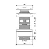 mini: Korek Clic-Clack Umywalkowo Bidetowy Nikiel Szczotkowany ARIN.1485.01NB Excellent (2)