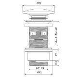 Korek Umywalkowo Bidetowy Klik-Klak Czarny Mat ARIN.1485.K.01BLMBL Excellent