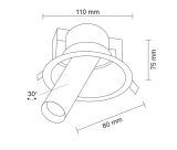 Lampa wpuszczana Yakumo 1 - Biała 7805 Antigo