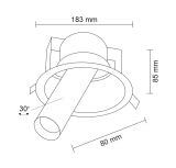 Lampa wpuszczana Yakumo 2 - Czarna 7806 Antigo