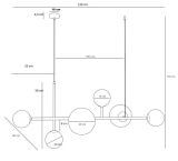 Lampa Wisząca Dione 6 Black 1092K1 Aldex