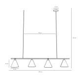 Lampa Wisząca Form 4 Black 1108L1 Aldex