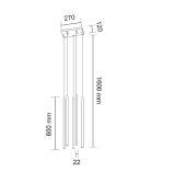 Lampa wisząca Kosame 5 - Czarna 7848 Antigo