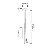 Lampa wisząca Kosame 8 - Czarna 7856 Antigo