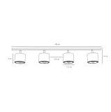 Lampa Sufitowa Plafon Bot 2x2 Black  1047PL_L1 Aldex