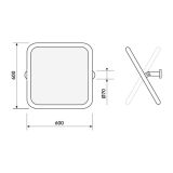 mini: Lustro Uchylne 60x60cm Etiuda Chrom K97-039 Cersanit (2)