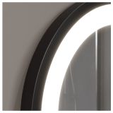 Lustro W Ramie Sunny LED Barwa Ciepła 85cm Czarne Ruke