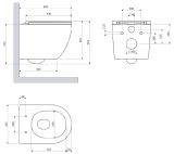 Miska toaletowa Wisząca Ottawa Silent Power z deską wolnoopadającą OTTAWASPMWBP Omnires