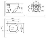 Miska Wc 48 Cm Wisząca Bezrantowa Z Systemem Spłukiwania Spin 360 Luqa Grafit Mat CEAC.6403.480.GRM Excelent