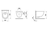 Miska WC Podwieszana Rimless Compacto 360x490 mm Z Powłoką LCC Pro A Biały H8209654000001 Laufen