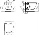 Miska WC Podwieszana Tesi AquaBlade Z Deską Wolnoopadającą Czarny Mat T0079V3+T3527V3 Ideal Standard