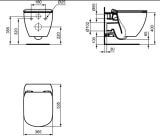 Miska WC Wisząca Aquablade Tesi Czarny Mat 53,5x36,5 T0079V3 Ideal Standard