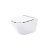 Miska WC Podwieszana Bezkołnierzowa Decos Mini + Deska Wolnoopadająca Slim 36x32x48 cm